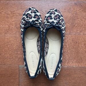 TALBOTS PENELOPE KNIT BALLET FLATS - LEOPARD- 7M